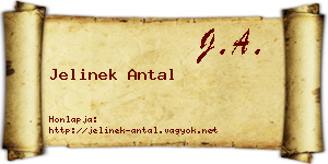 Jelinek Antal névjegykártya